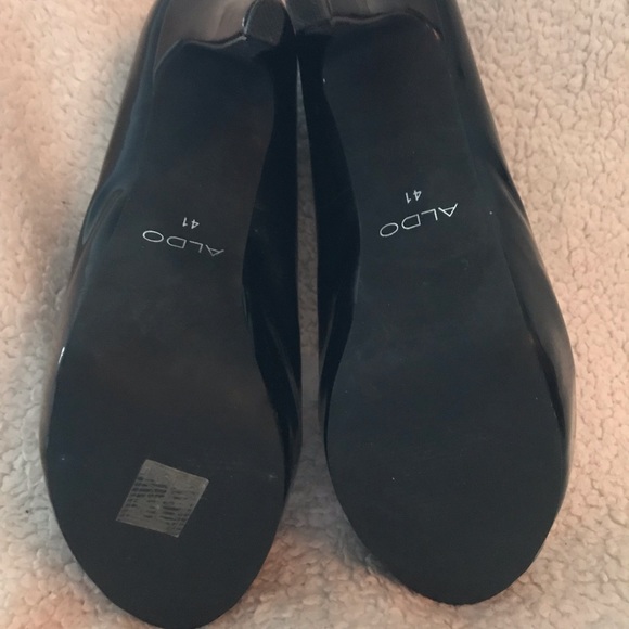 Aldo Black Patent peep toe stiletto heels, worn once to a wedding - Picture 5 of 5